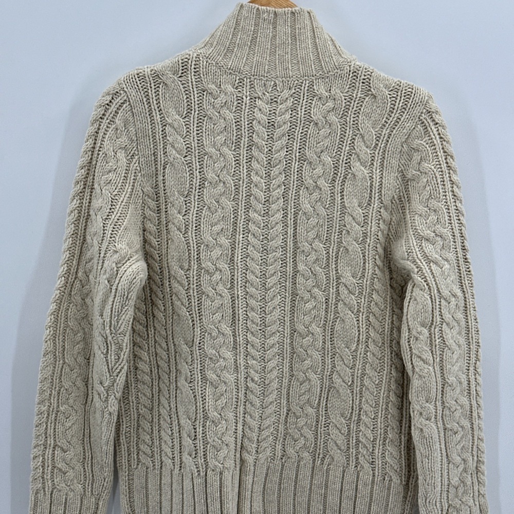 Duluth Trading Fisherman Cardigan Women's L Cream Wool Cashmere Cable Knit NWT - Picture 8 of 16
